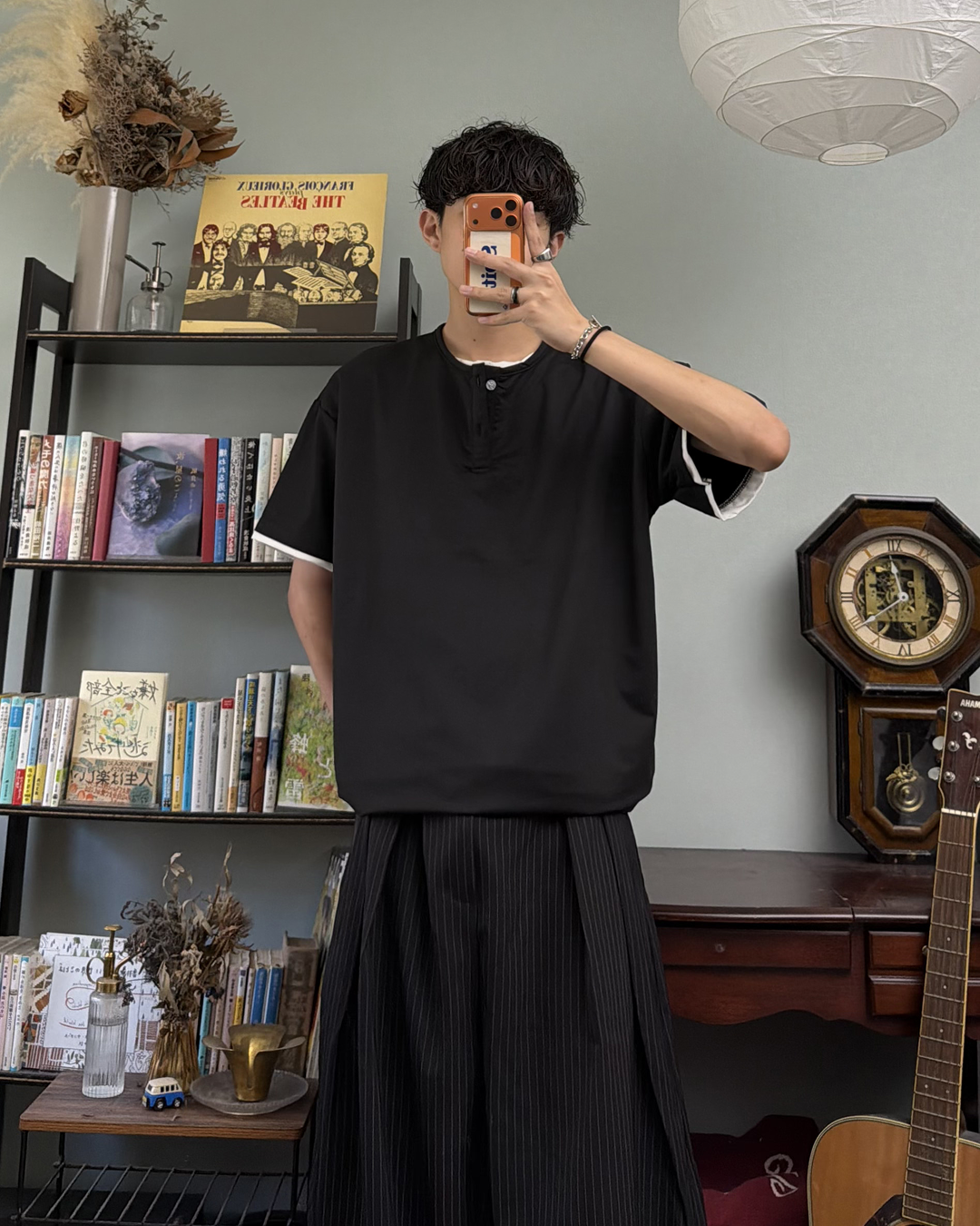 レイヤードヘンリーネックTシャツ RR0369