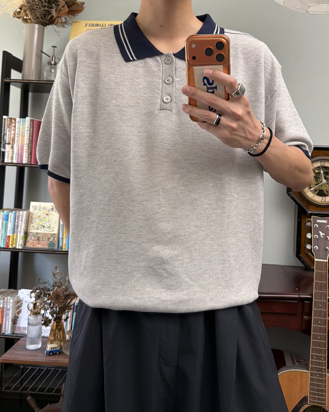 パッチワークトレンディハーフスリーブTシャツ RR0390
