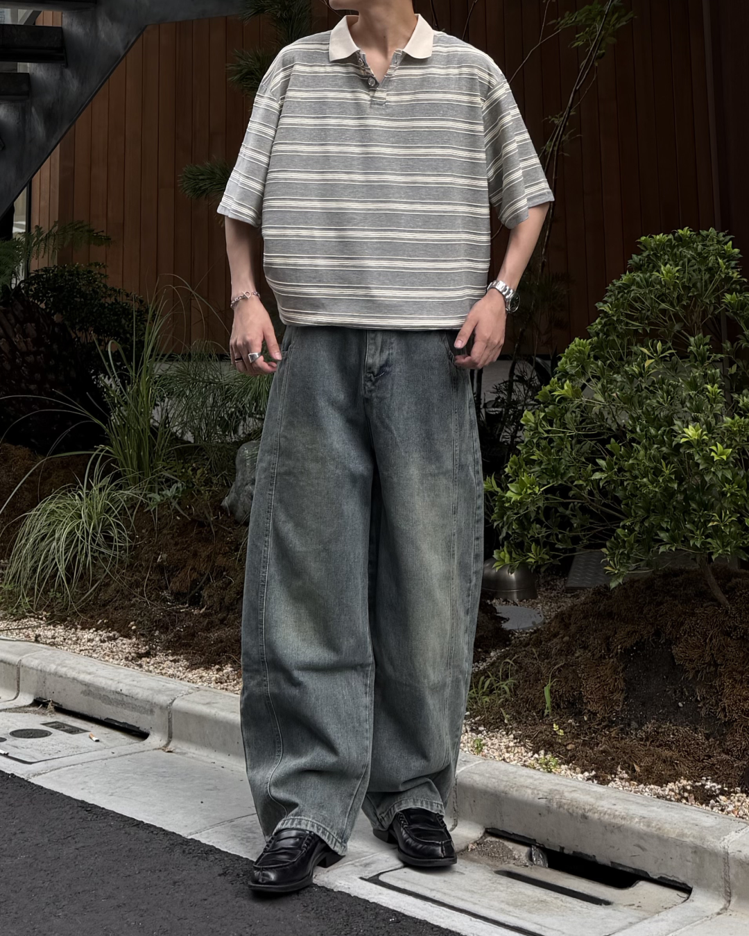 バイカラーボーダーポロTシャツ RR0396
