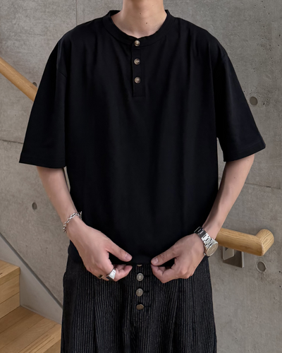 ヘンリーネック半袖Tシャツ RR0400