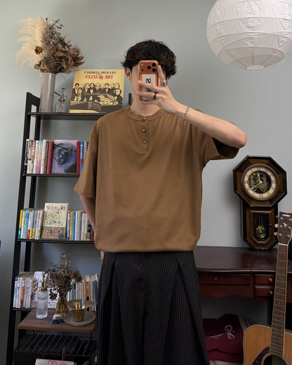 ヘンリーネック半袖Tシャツ RR0400