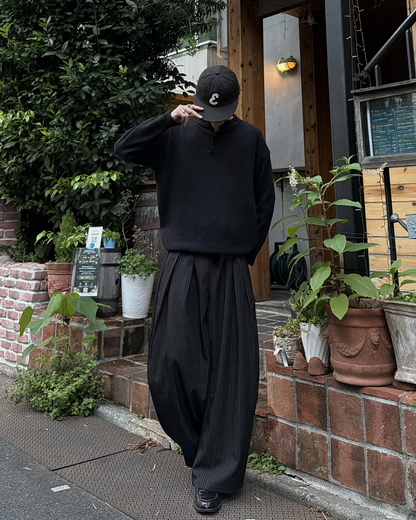 ヘンリーネック長袖ニット RR0451