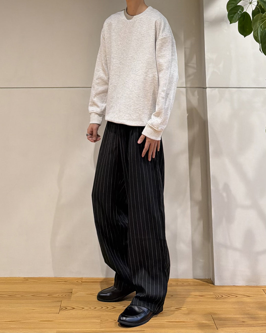 ピンストライプワイドタックパンツ RR0526