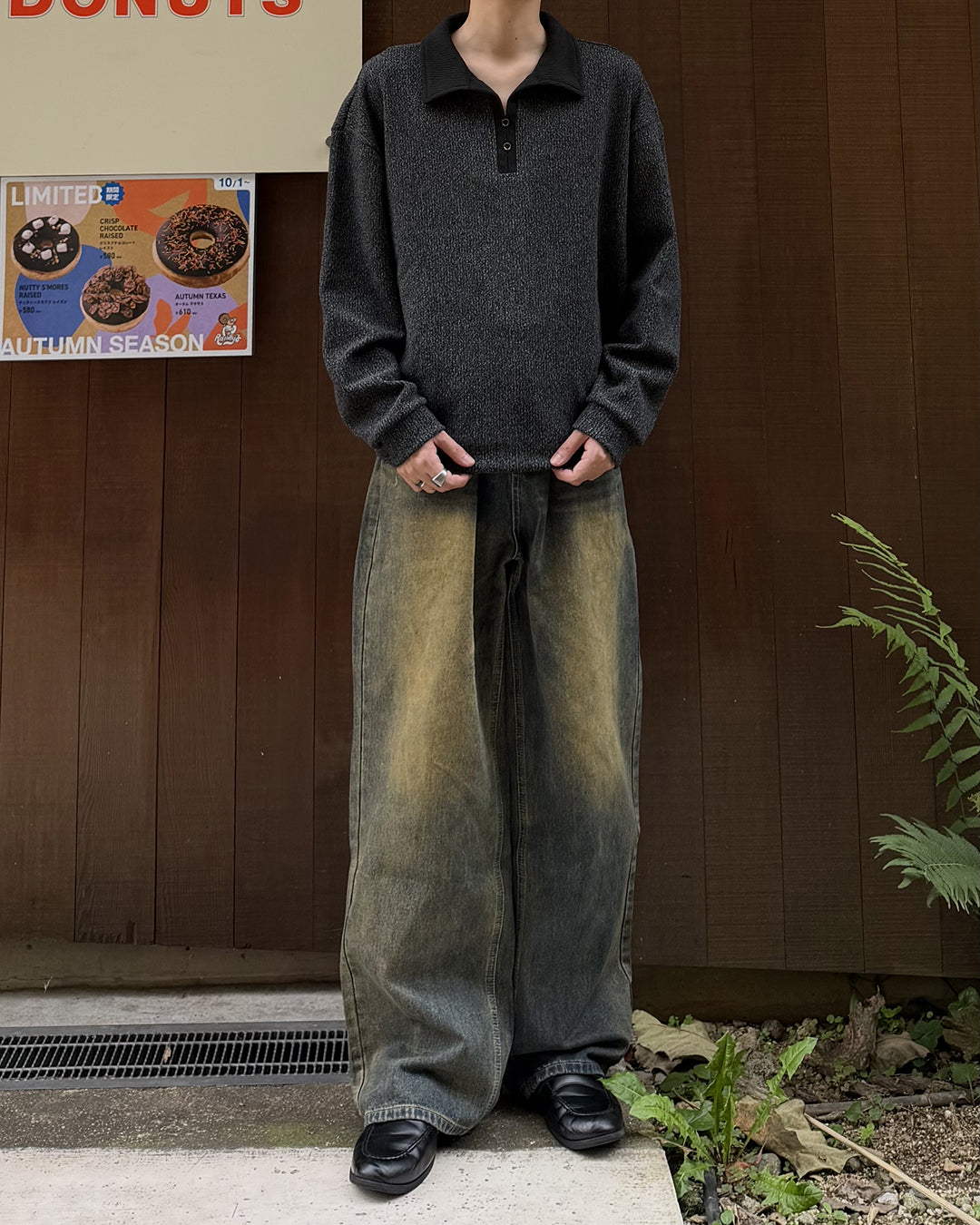 ヘンリーネックプルオーバーポロスウェット RR0591