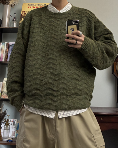 ウールブレンドローゲージニット RR5003