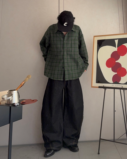 【即納】ウールブレンドヘビーネルチェックシャツ RR5005