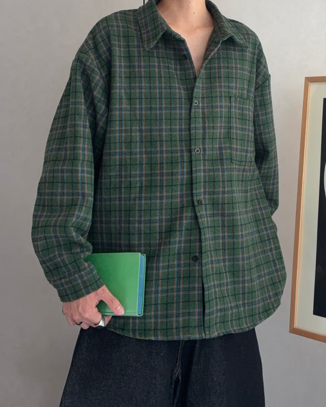 【即納】ウールブレンドヘビーネルチェックシャツ RR5005