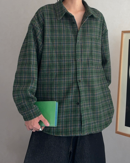 【即納】ウールブレンドヘビーネルチェックシャツ RR5005