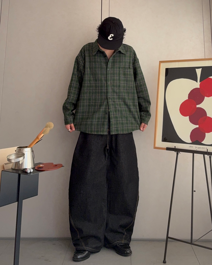 【即納】ウールブレンドヘビーネルチェックシャツ RR5005