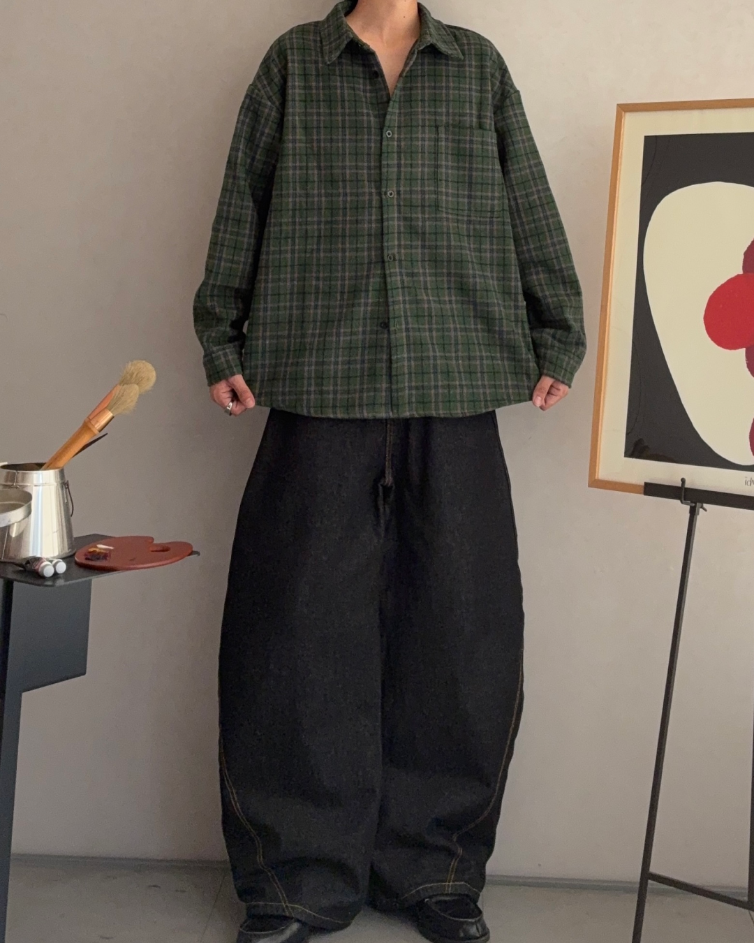 【即納】ウールブレンドヘビーネルチェックシャツ RR5005