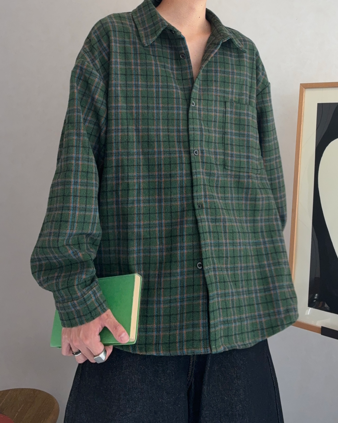 【即納】ウールブレンドヘビーネルチェックシャツ RR5005