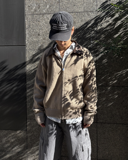 【即納】ジップアップレザーポロニット WR5001