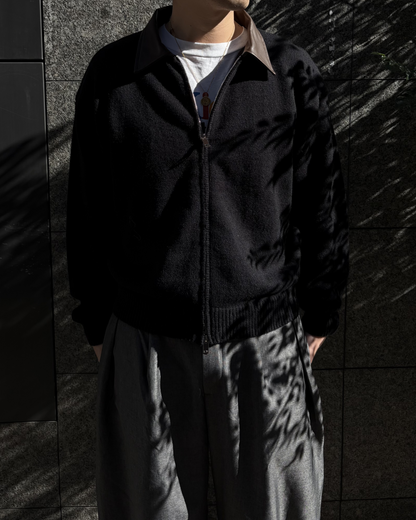 【即納】ジップアップレザーポロニット WR5001