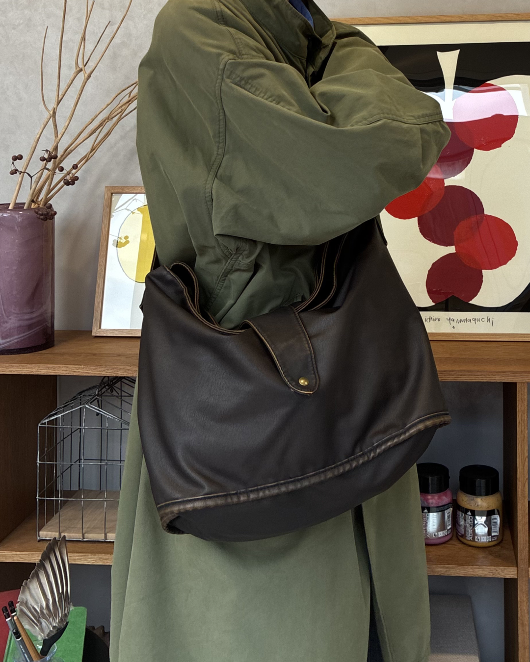 【即納】ヴィンテージ加工PUレザーバッグ RR5017