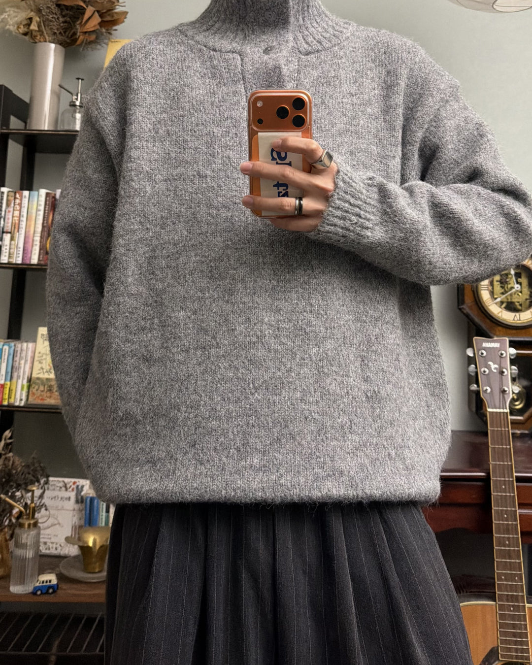 【即納】ヘンリースタンドネックニット RR5019