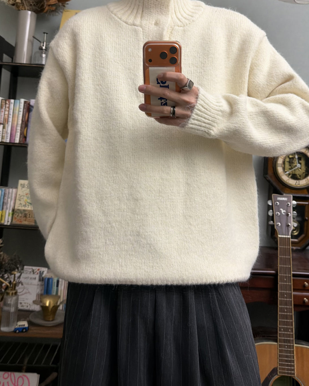 【即納】ヘンリースタンドネックニット RR5019