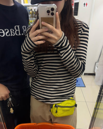 ボーダー柄クルーネック長袖Tシャツ RS0146