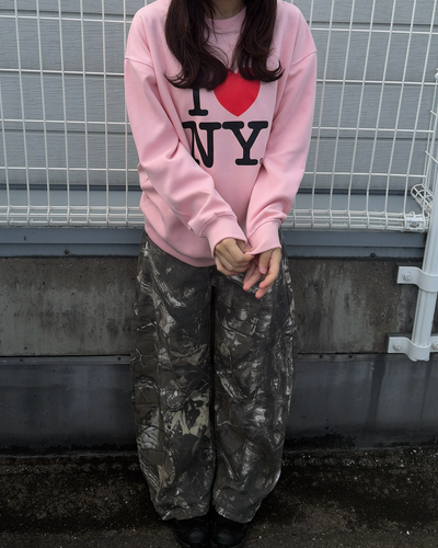 バックロゴ刺繍デザインカモワイドカーブパンツ RS0159
