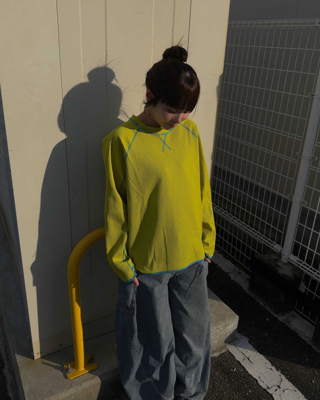 バックロゴワッフルロングトップス RS0161