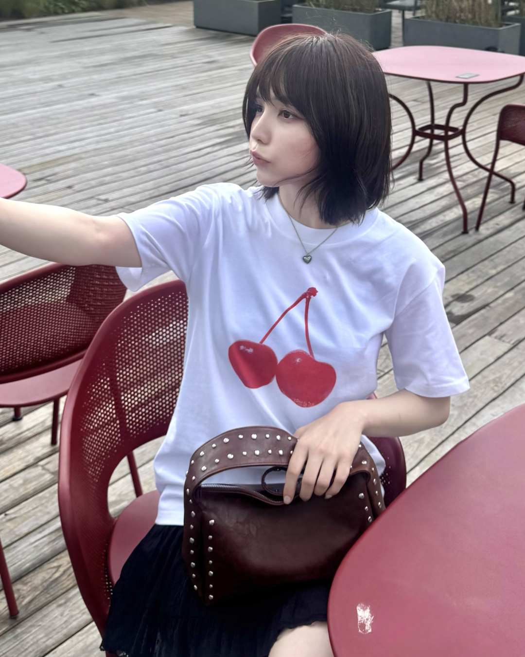 さくらんぼプリントTシャツ RU0024