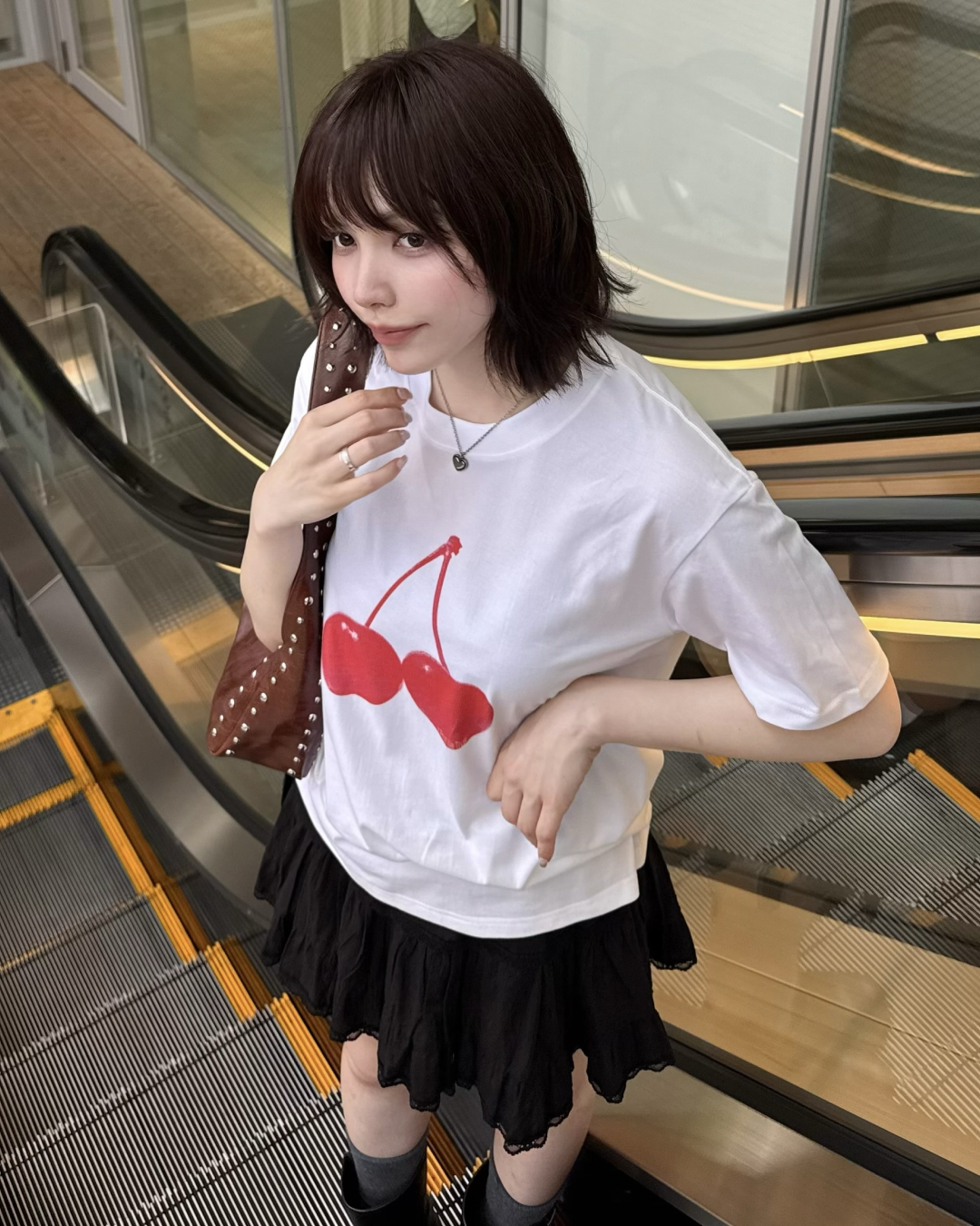 さくらんぼプリントTシャツ RU0024
