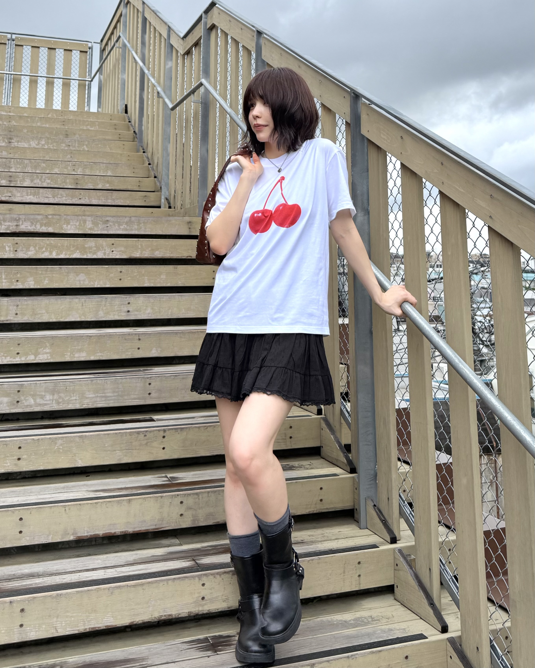 さくらんぼプリントTシャツ RU0024