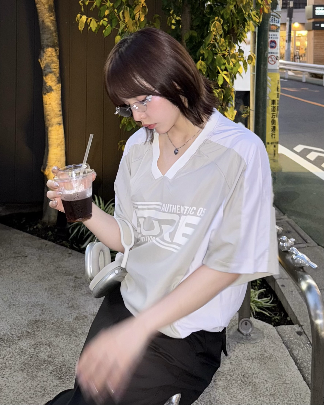 スポーティvネックドローコード付きトップス RU0040