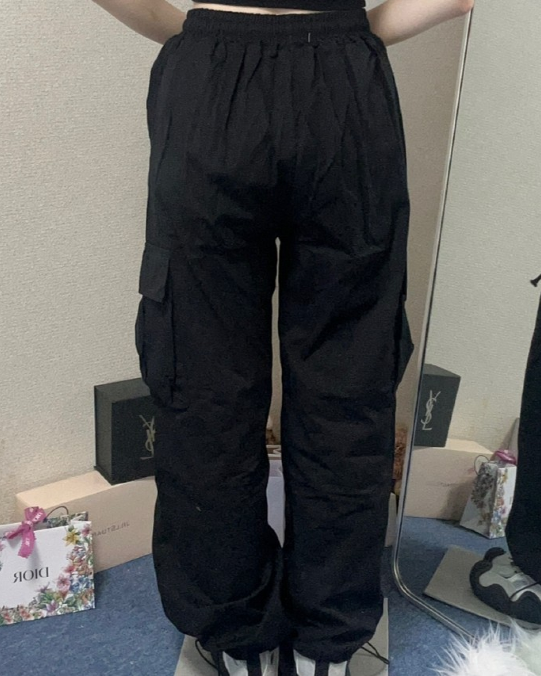 Black Cargo Pants L0033