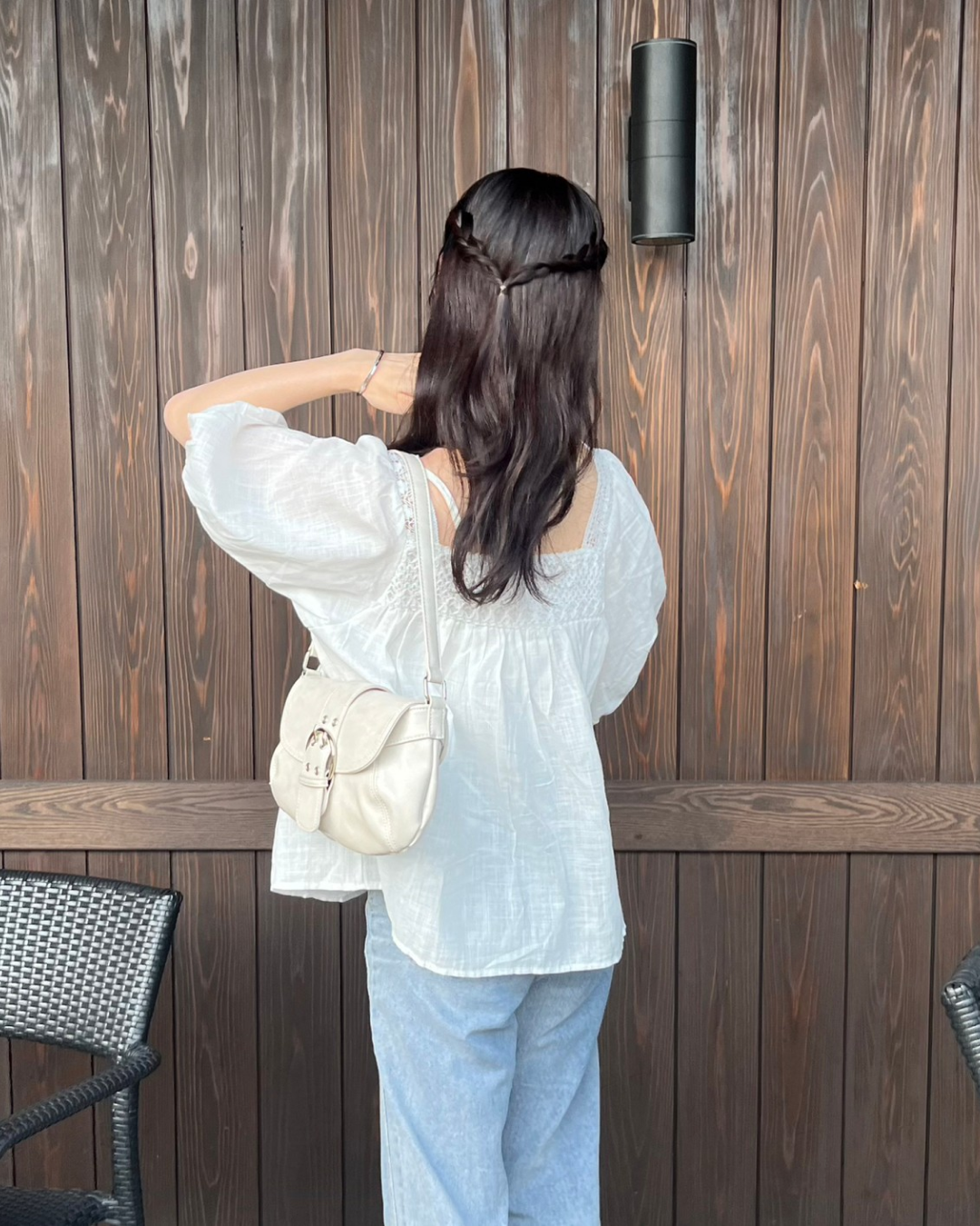 French half sleeve blouse S0031