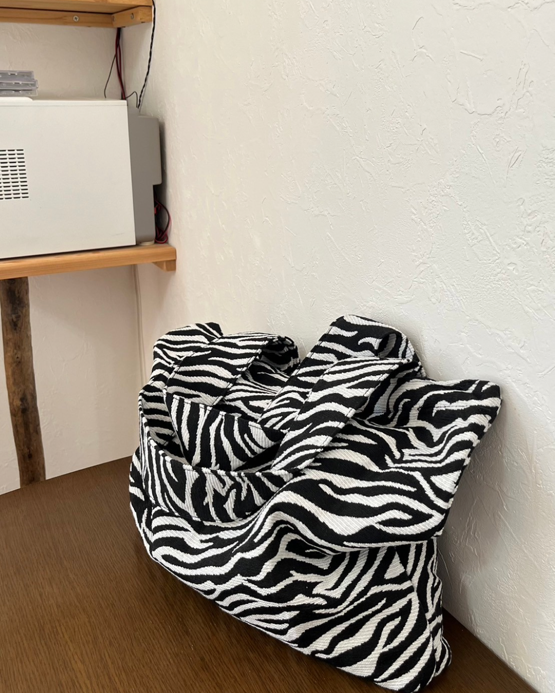 Zebra print big size tote bag S0047