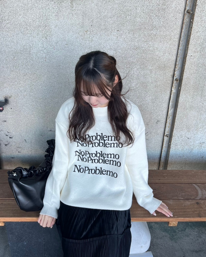 Lettering print knit S0062