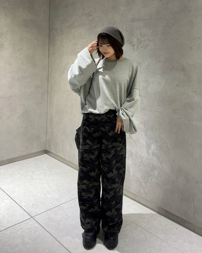 ルーズシルエットカモフラージュパンツ SA0019