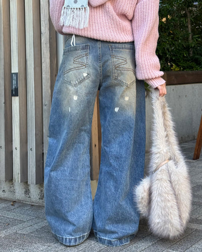 ペイントデザインダメージウォッシュデニム SA0106