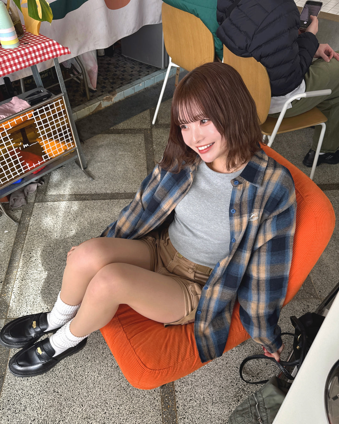 ワンポイントロゴチェックシャツ SA0125