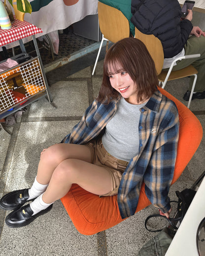 ワンポイントロゴチェックシャツ SA0125