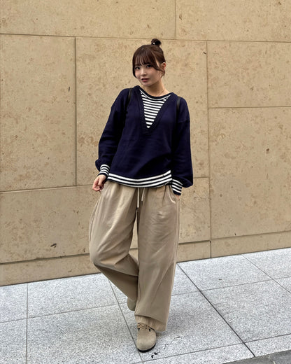 レイヤード風ボーダーニットトップ
SA0129