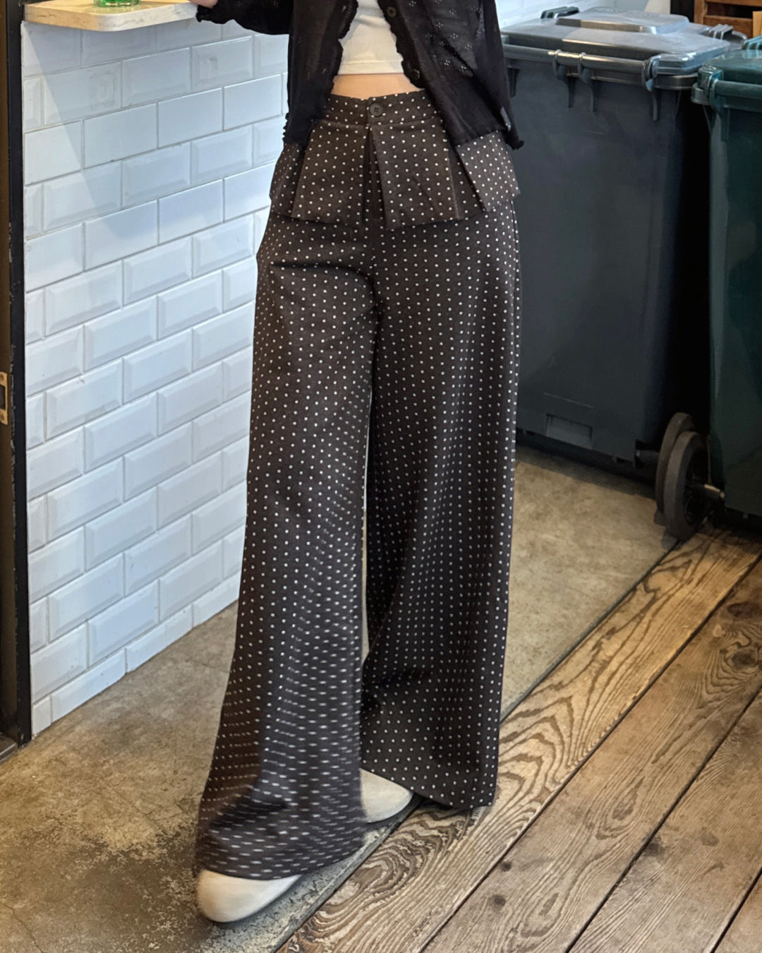 ドットデザインレイヤード風ワイドパンツ SA0139