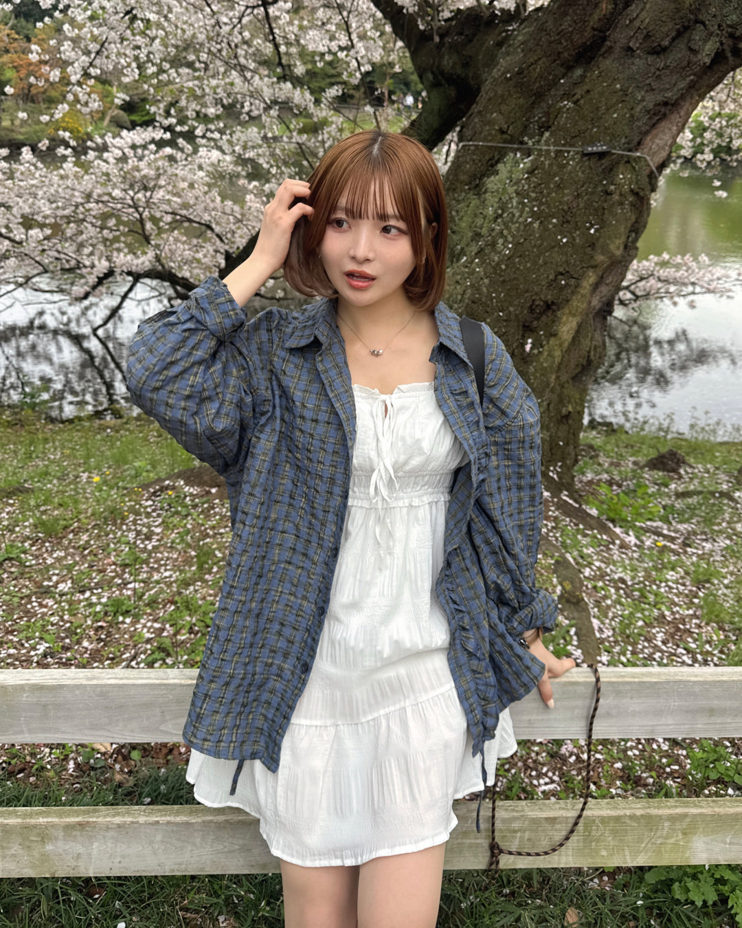 チェックルーズフリルシャツ SA0150