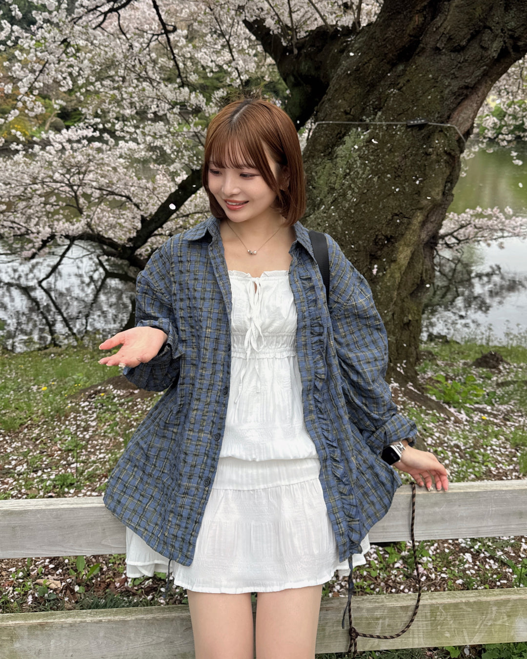 チェックルーズフリルシャツ SA0150