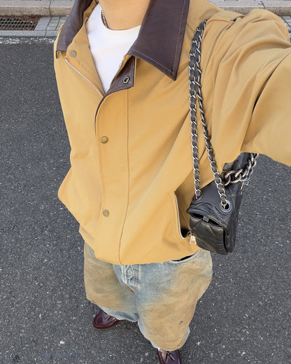 ミニマルレザーライクカラーZIPブルゾン SK0423