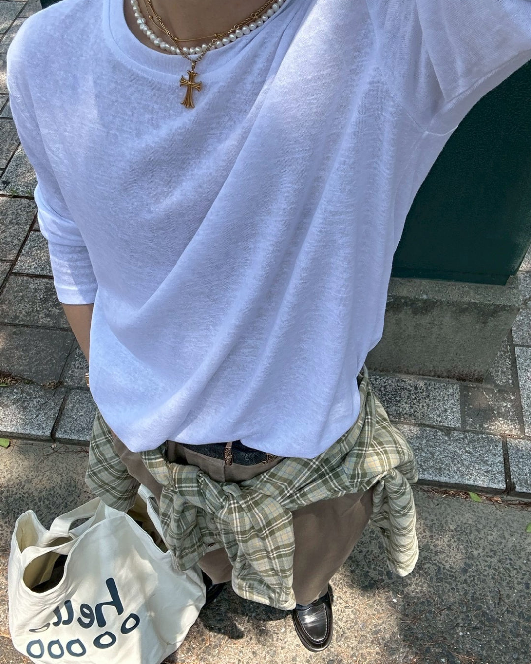 ラウンドネックロングTシャツ SK0120