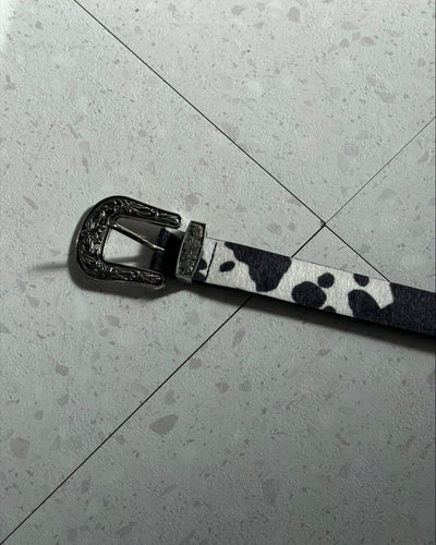 シルバーバックルモウ柄ベルト SK0127