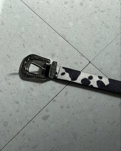 シルバーバックルモウ柄ベルト SK0127