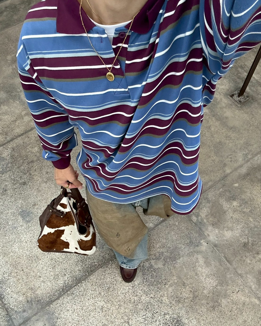 ストライプポロネックTシャツ SK0343