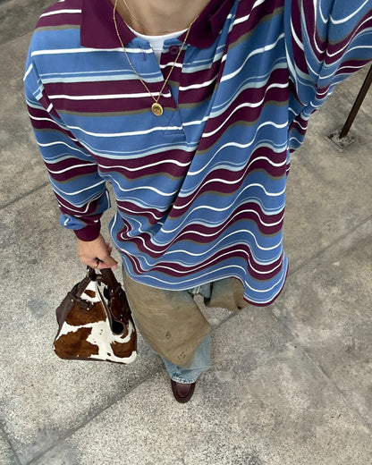 ストライプポロネックTシャツ SK0343