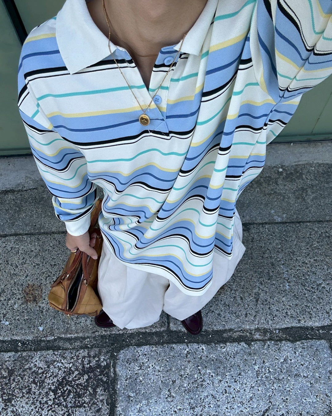 ストライプポロネックTシャツ SK0343
