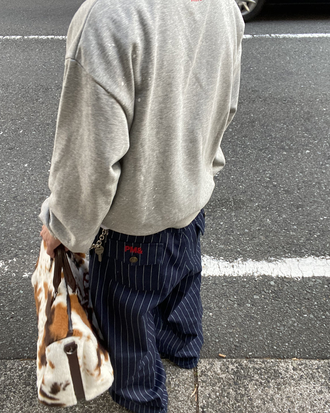 ショルダー付きカウ柄ファーボストンバッグ
SK0354