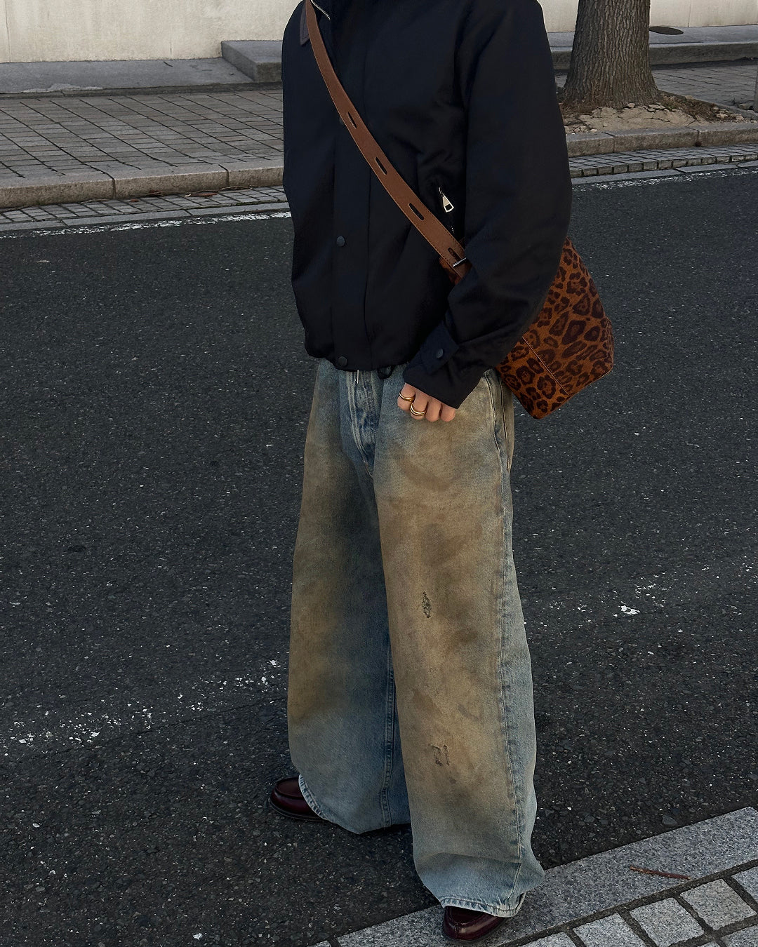 レオパードショルダーメッセンジャーバッグ SK0415