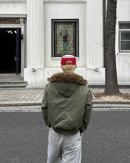 ファーフードミリタリーダウンジャケット SK1005