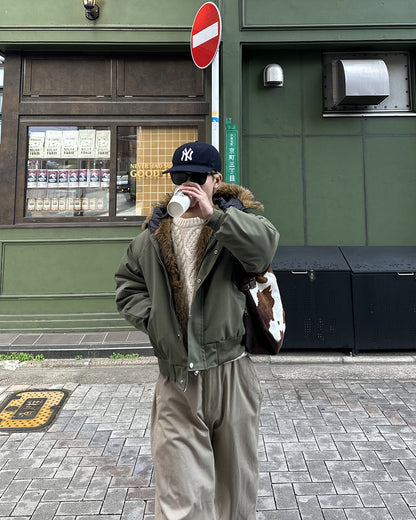 ファーフードミリタリーダウンジャケット SK1005